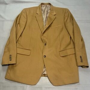 Jos A Bank Men Blazer Suit Pure 100% Cashmere 48L Tan Jacket Cognac Money Luxury